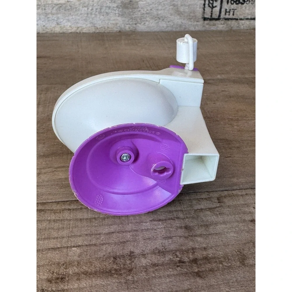2010 Mattel Barbie Toilet With Paper‎ Roll Plastic Pink Purple Doll House Toy
